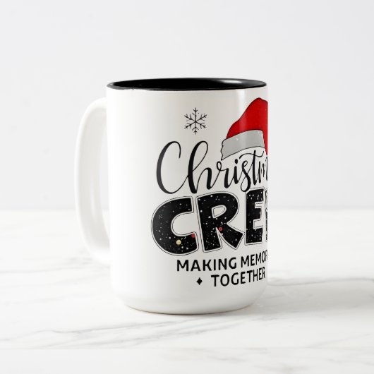 Christmas Crew Funny Family Making Memories Togeth Zweifarbige Tasse (Vorderseite Links)