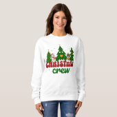 Christmas Crew Happy Winter Scene Playful Snowman Sweatshirt (Vorne ganz)