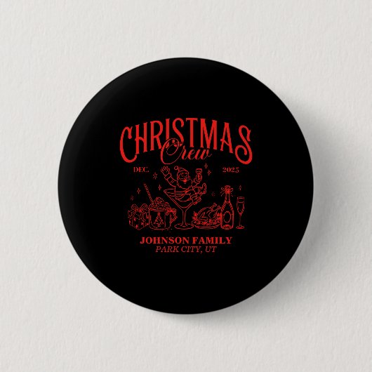 Christmas Crew Matching Family Group  Button (Vorderseite)