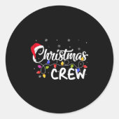 Christmas Crew Matching Family Group Holiday Santa Runder Aufkleber (Vorderseite)