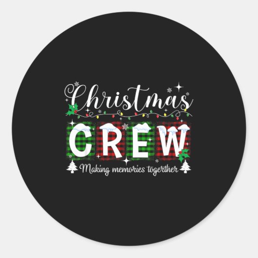 Christmas Crew Matching Family Xmas Party Men Wome Runder Aufkleber (Vorderseite)