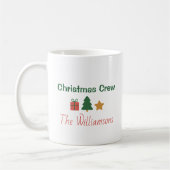 Christmas Crew Personalized Family Holiday Kaffeetasse (Links)