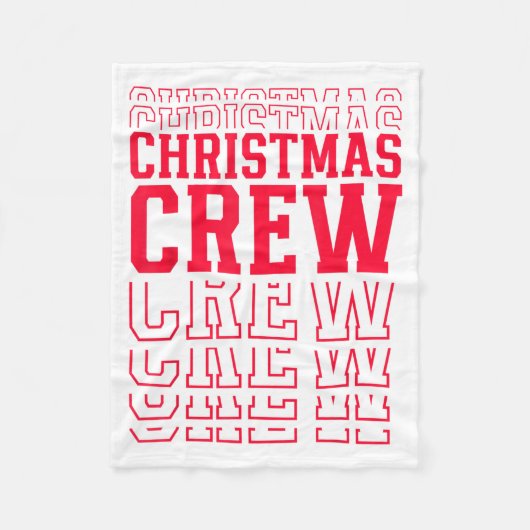 Christmas Crew Red Layered Text Family Santa Xmas Fleecedecke (Vorderseite)