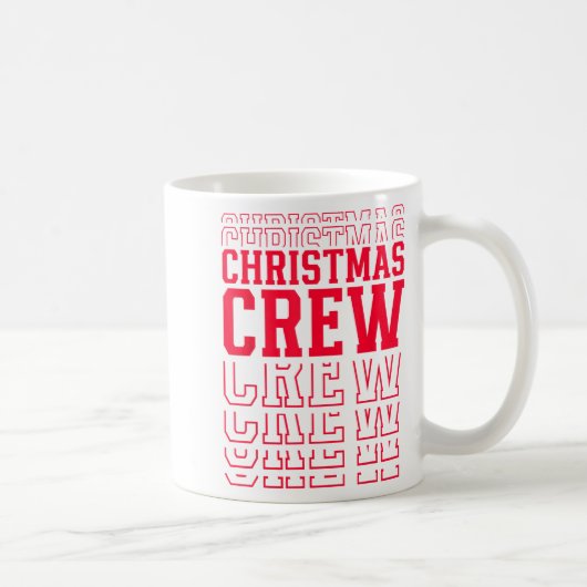 Christmas Crew Red Layered Text Family Santa Xmas Kaffeetasse (Rechts)