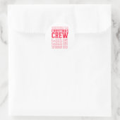 Christmas Crew Red Layered Text Family Santa Xmas Runder Aufkleber (Tasche)