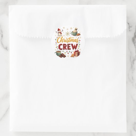 Christmas Crew Runder Aufkleber (Tasche)