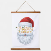 Christmas Crew Santa Head Wall Art Print Wandteppich Mit Holzrahmen (Vorderseite)