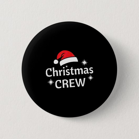 Christmas Crew Santa's Hat Merry Xmas  Button (Vorderseite)