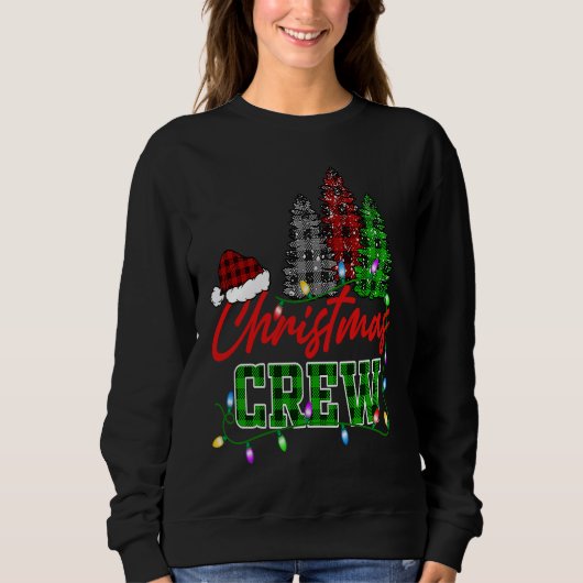 Christmas Crew Three Tree Buffalo Plaid Matching F Sweatshirt (Vorderseite)