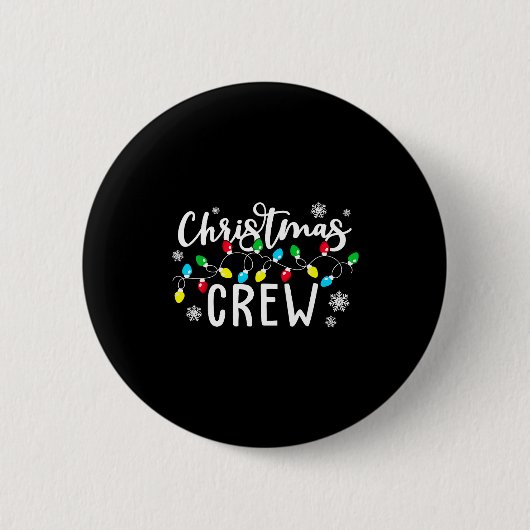 Christmas Crew Xmas Lights Family Matching Pajamas Button (Vorderseite)