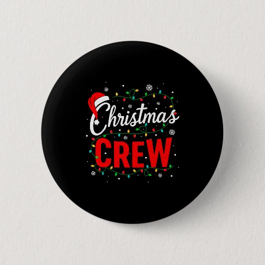 Christmas Crew Xmas Lights Family Matching Pajamas Button (Vorderseite)