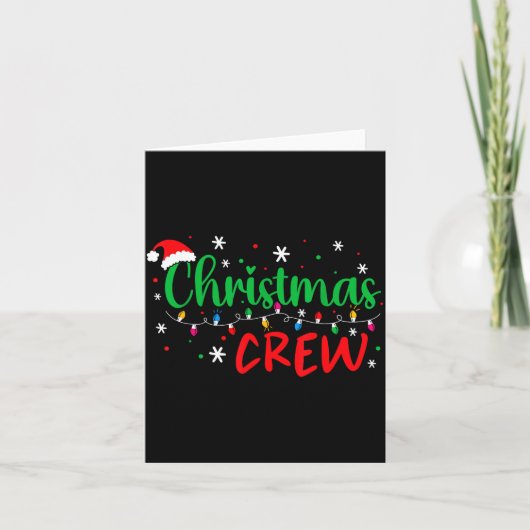 Christmas Crew Xmas Lights Family Matching Pajamas Karte (Vorderseite)