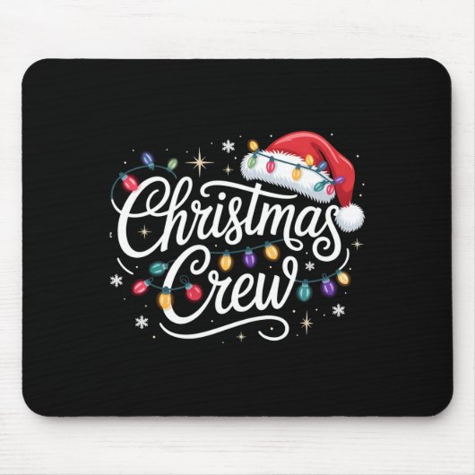 Christmas Crew Xmas Lights Family Matching Pajamas Mousepad (Vorne)