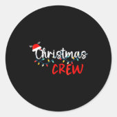 Christmas Crew Xmas Lights Family Matching Pajamas Runder Aufkleber (Vorderseite)