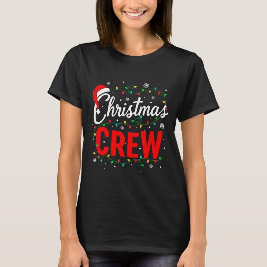 Christmas Crew Xmas Lights Family Matching Pajamas T-Shirt (Vorderseite)