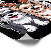 Christmas Crew Xmas Puppy Dog Breed Funny Christma Poster (Ecke)