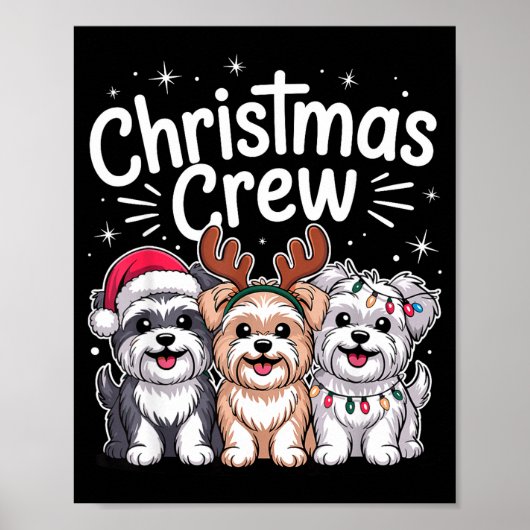 Christmas Crew Xmas Puppy Dog Breed Funny Christma Poster (Vorne)