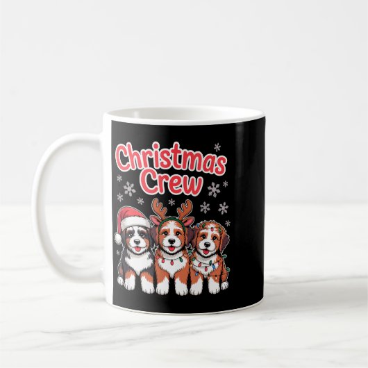 Christmas Crew Xmas Puppy Dog Funny Christmas Bern Kaffeetasse (Links)
