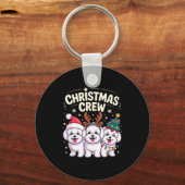 Christmas Crew Xmas Puppy Dog Funny Christmas Bich Schlüsselanhänger (Vorderseite)