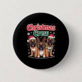 Christmas Crew Xmas Puppy Funny Christmas English Button (Vorderseite)