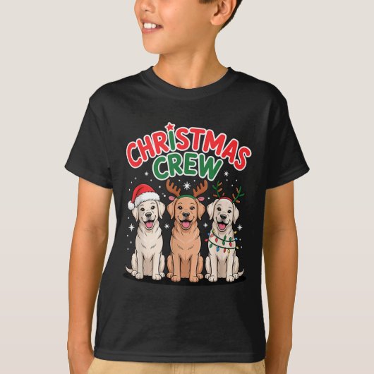 Christmas Crew Xmas Puppy Funny Christmas Labrador T-Shirt (Vorderseite)