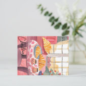 Christmas Croissant Morning Postkarte (Stehend Vorderseite)