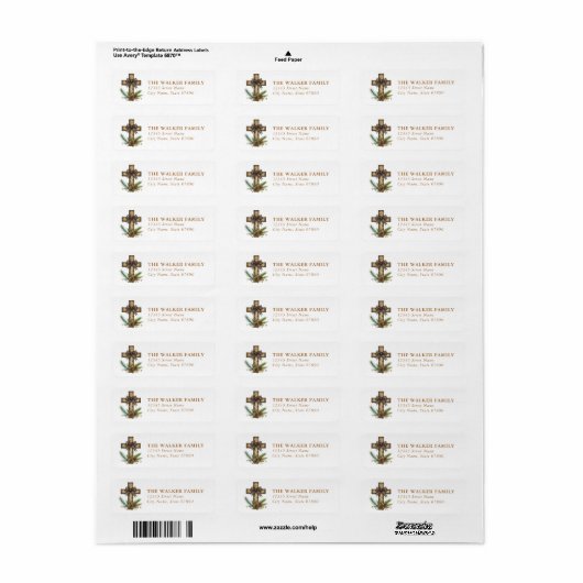 Christmas Cross Return Address Labels (Vorne)