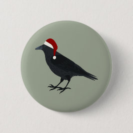 Christmas Crow Button