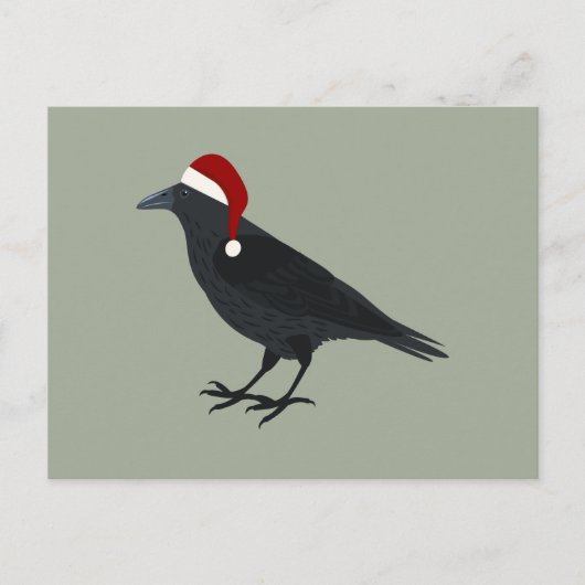 Christmas Crow Feiertagspostkarte (Vorderseite)