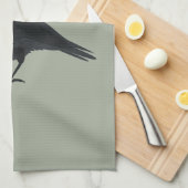 Christmas Crow Geschirrtuch (Viertel Falte)