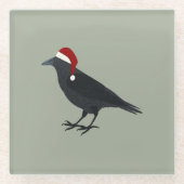 Christmas Crow Glasuntersetzer (Vorderseite)