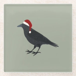 Christmas Crow Glasuntersetzer