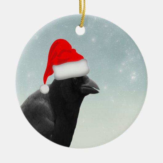 Christmas Crow Keramik Ornament (Vorne)