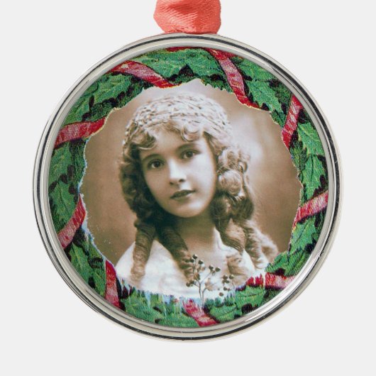 CHRISTMAS CROWN FOTO TEMPLATE SILBERNES ORNAMENT (Vorne)