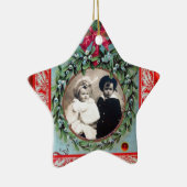 CHRISTMAS CROWN MISTLETOES STAR FOTOVORLAGE KERAMIKORNAMENT (Rechts)