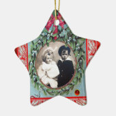 CHRISTMAS CROWN MISTLETOES STAR FOTOVORLAGE KERAMIKORNAMENT (Links)