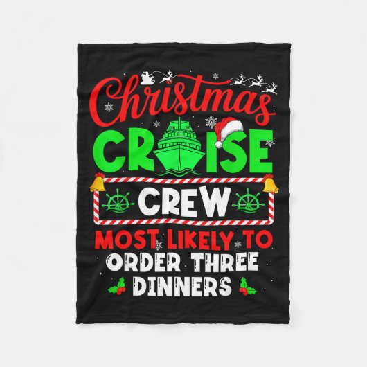 Christmas Cruise Crew Most Likely To Order Three D Fleecedecke (Vorderseite)