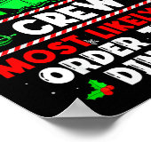 Christmas Cruise Crew Most Likely To Order Three D Poster (Ecke)