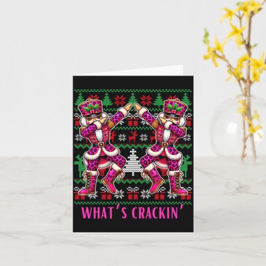 Christmas Crushing It Nutcracker - Funny Retro Ugl Karte (Gelbe Blume)