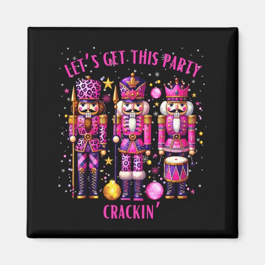 Christmas Crushing It Nutcracker - Funny Retro Ugl Magnet (Vorne)