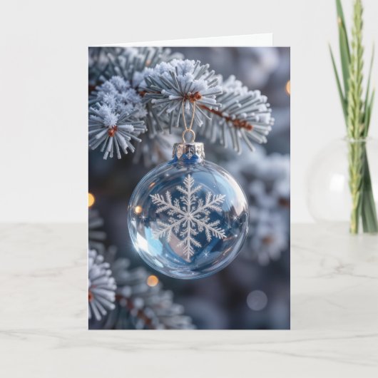Christmas Crystal Snowflake Ornament Karte (Vorderseite)