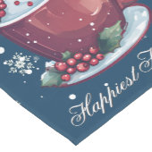 Christmas Cup of Hot Chocolate | Blue Mittelgroßer Tischläufer (Ecke)