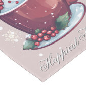 Christmas Cup of Hot Chocolate | Blush Pink Mittelgroßer Tischläufer (Ecke)