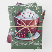 Christmas Cup of Hot Chocolate | Green Geschenkpapier Set (Beispiel)