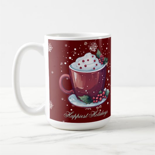 Christmas Cup of Hot Chocolate | Red Coffee Mug Kaffeetasse (Links)