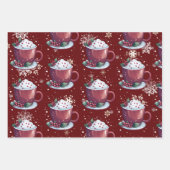 Christmas Cup of Hot Chocolate | Red Geschenkpapier Set (Vorderseite 2)