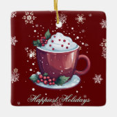 Christmas Cup of Hot Chocolate | Red Keramikornament (Vorderseite)