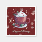 Christmas Cup of Hot Chocolate | Red Serviette (Vorderseite)