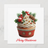 Christmas Cupcake Feiertagskarte (Vorne/Hinten)