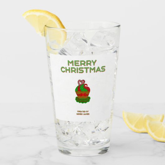 Christmas Cupcake Glass Tumbler (Vorderseite Ice)